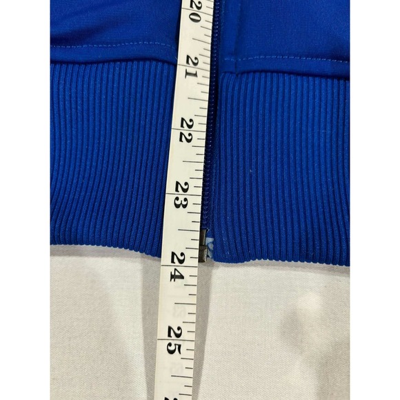 Adidas Track Jacket Blue Teal 3 Stripe Trefoil Logo Full Zip Mens Medium - Picture 5 of 10